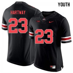 NCAA Ohio State Buckeyes Youth #23 Michael Hartway Blackout Nike Football College Jersey IEV6045AY